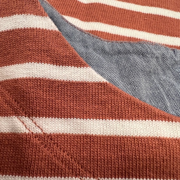 Ann Taylor LOFT Sienna Brown & Cream Striped Knit Mini Shift Dress - Picture 5 of 16